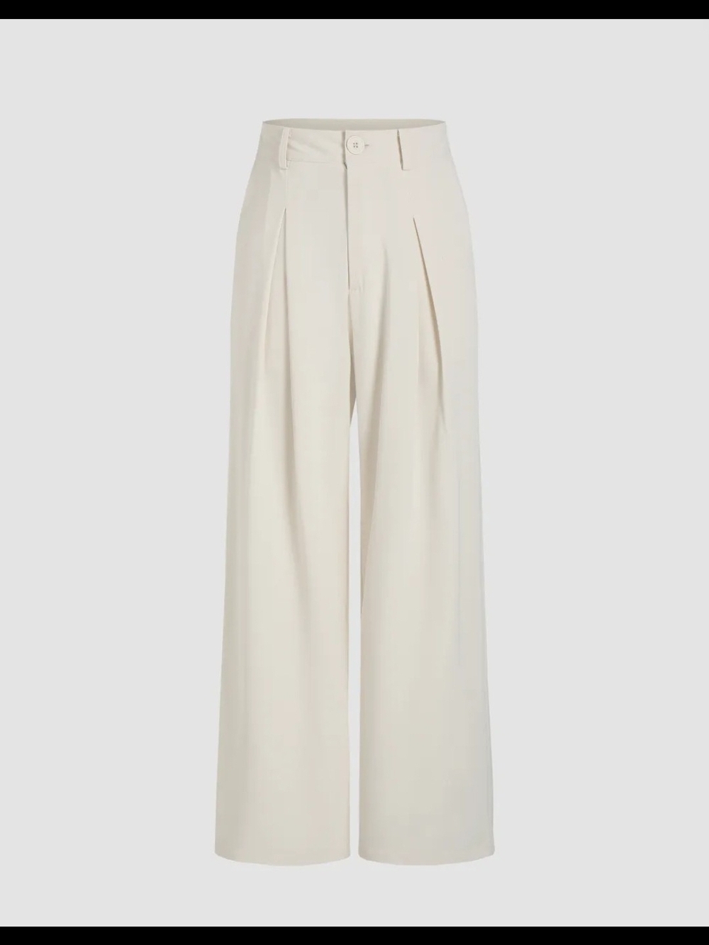 High-Waist Wide Leg Pants in Cream